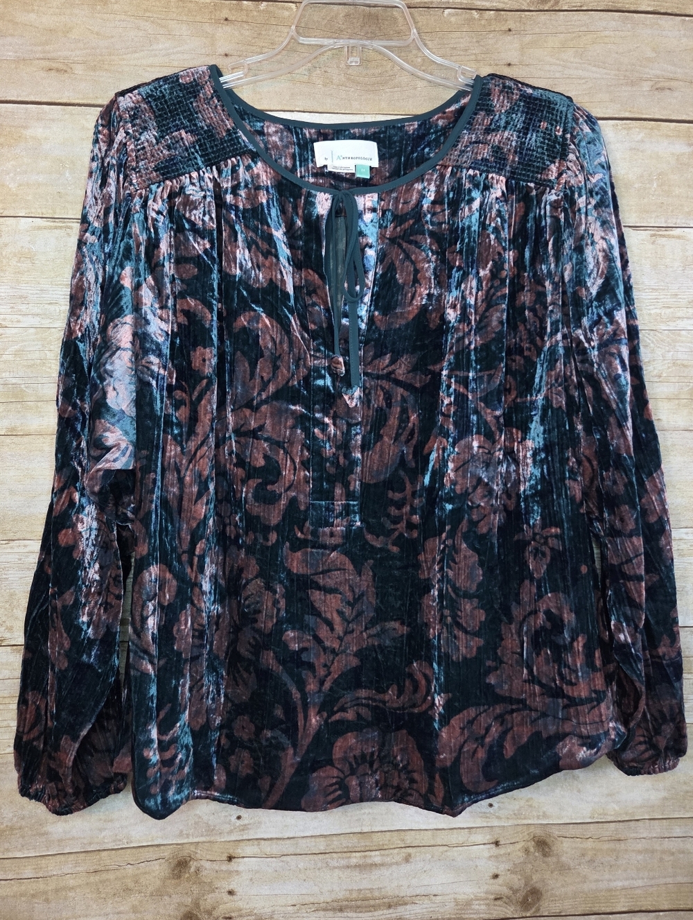 Anthropologie Velvet Blouse, 2X